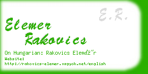 elemer rakovics business card